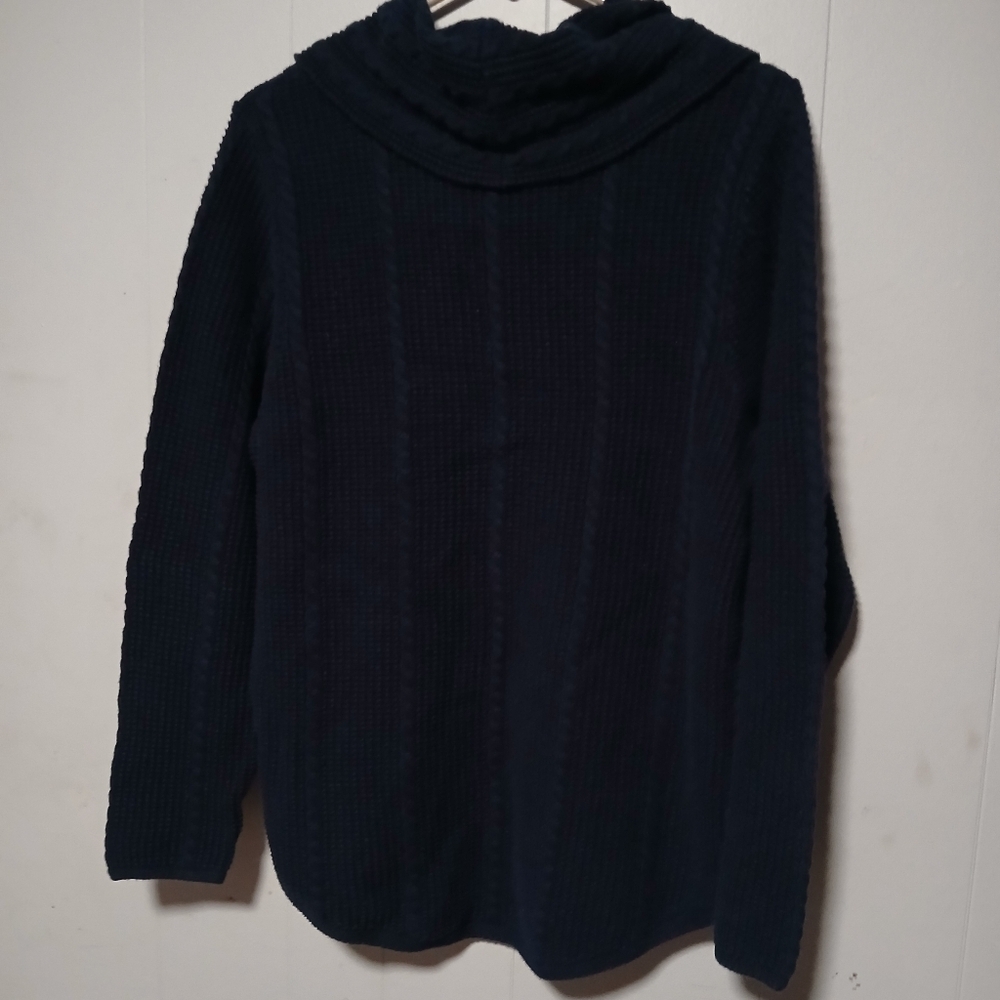 Jeanne Pierre ladies dark blue Pullover turtleneck sweater. Size XL - Picture 3 of 14